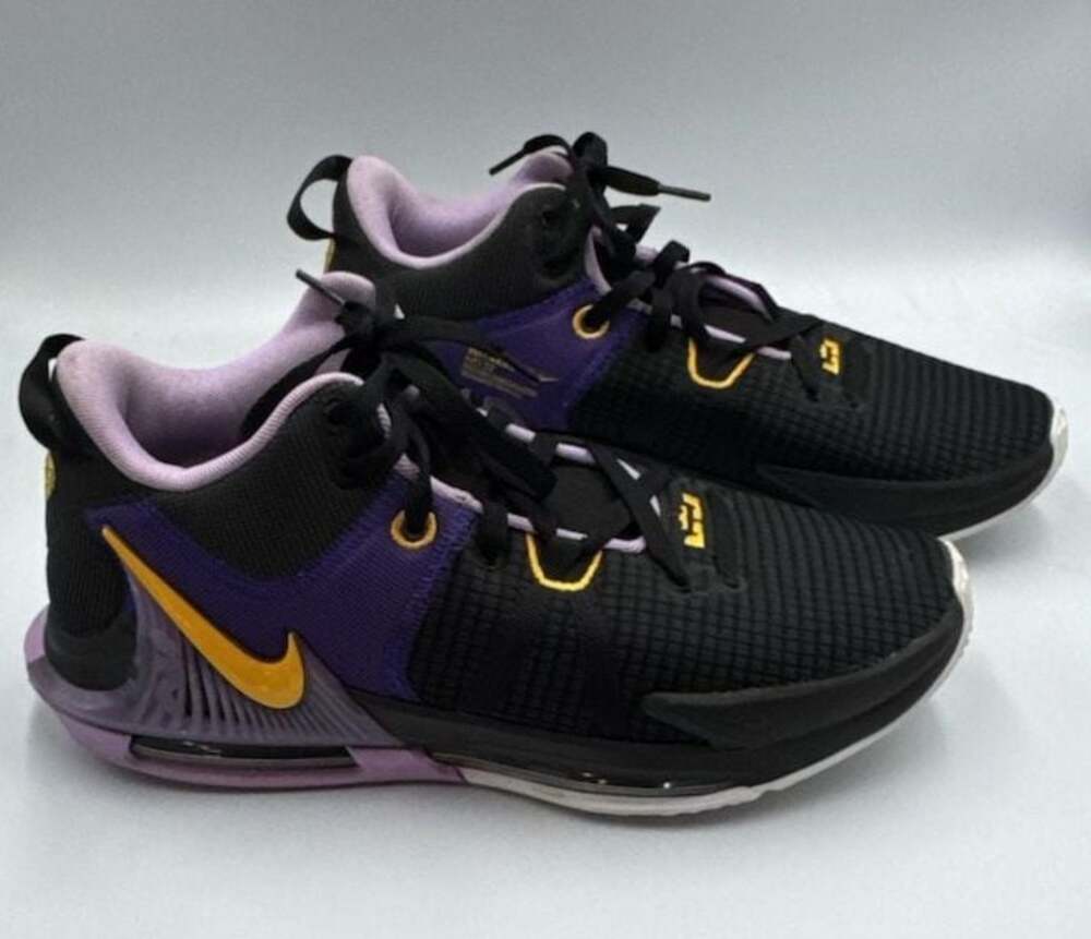 Nike LeBron Witness 7 Lakers Black University Gold Lilac DM1123-002 Men's Basket
